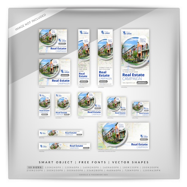 140 Map Real Estate Google Banner Set