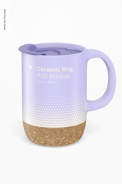 15 oz Ceramic Mug with Lid Mockup