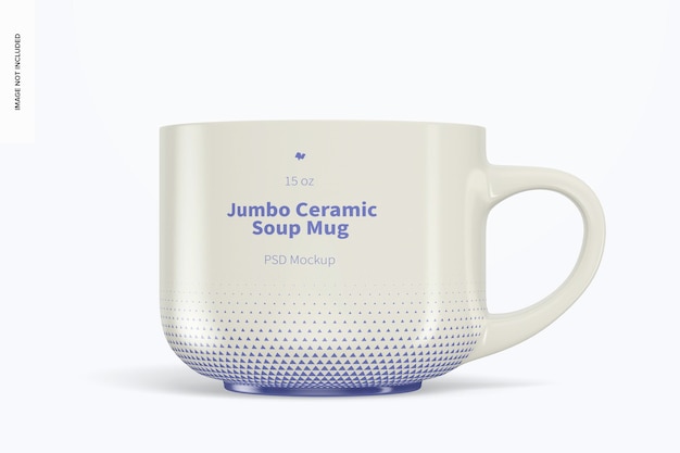 15 oz Jumbo Ceramic Soup Mug Mockup