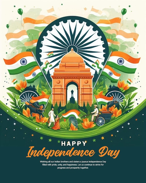 15th August India Independence Day Social Media Post template background design