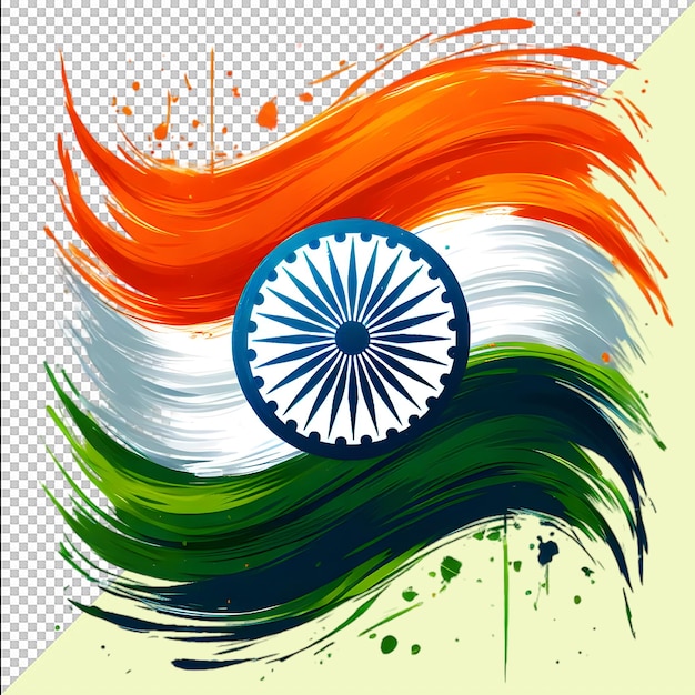 PSD 15th august indian independence day or 26th january republic day of india beautiful indian flag