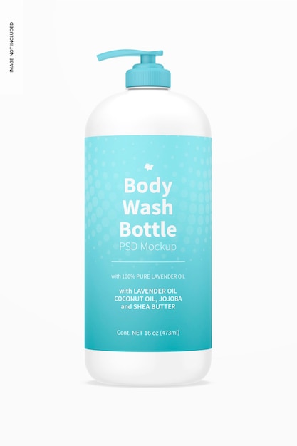 16 oz Body Wash Bottle Mockup