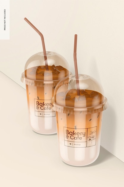 17 oz Plastic Cups Mockup, Right View