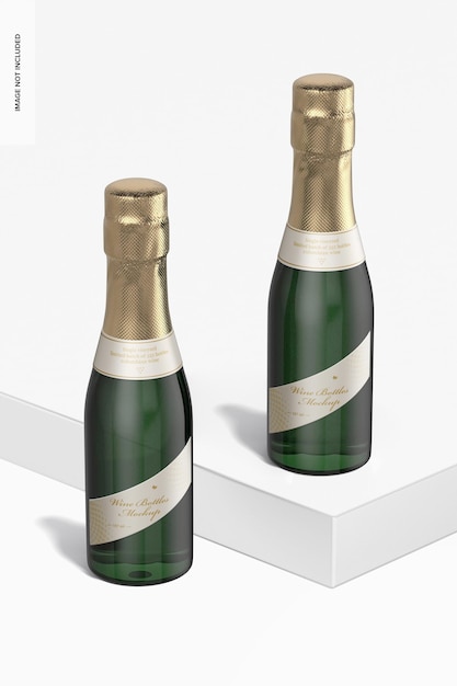 187 ml Wine Bottles Mockup