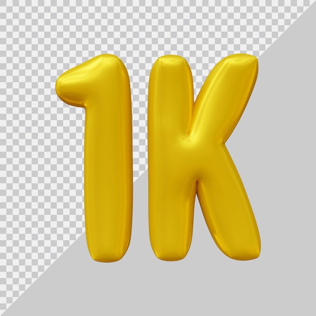 1k followers design in 3d render