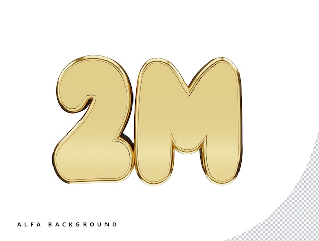 1m golden number with 3d rendering