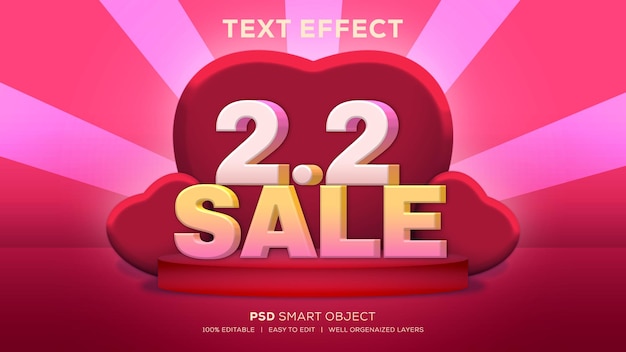 2.2 sale psd text effet with podium ornament