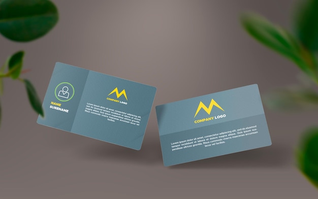 2 face business card mock up