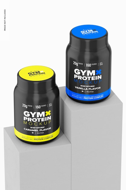 20 gr Protein Powder Containers Mockup