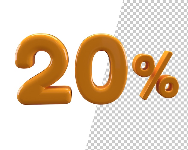 20 percent 3d text