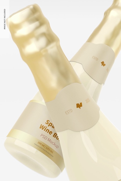 PSD 200 ml sparkling wine bottle mockup