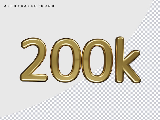 200k 3d render icon illustration