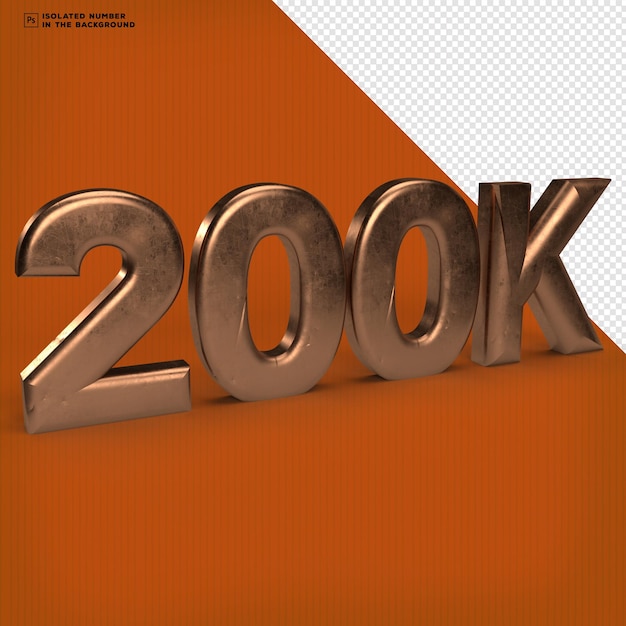 200k luxury metallic modern 3d rendering isolated on transparent