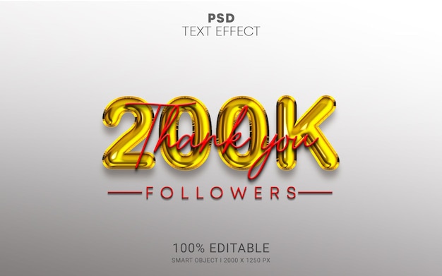 200k PSD editable text effect Premium vector design