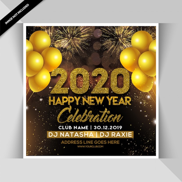 2020 happy new year party flyer