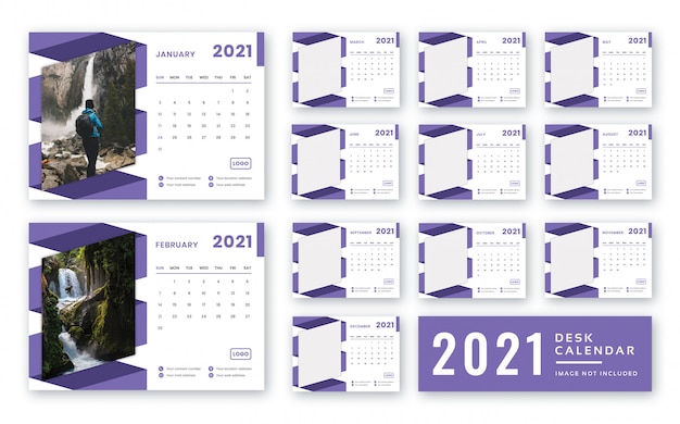 2021 Desk calendar template