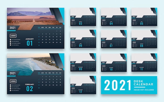 2021 Desk calendar template