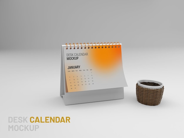 2022 3D Desk Calendar Mockup