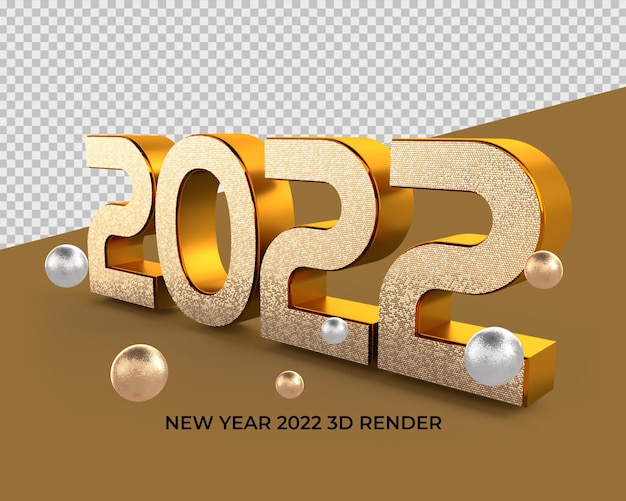 2022 3d Render number style gold elegant