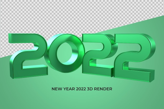 2022 3d text render decoration green