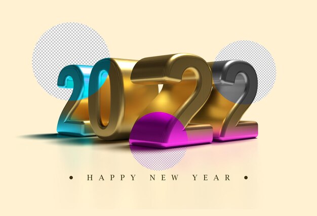 2022 PSD 3D text change the color of the background and the text PSD Mockup illustration New Year