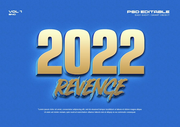 2022 Revenge 3d Text Effect Template