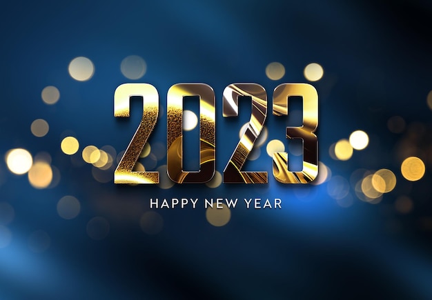 2023 greetings card text effect Mockup