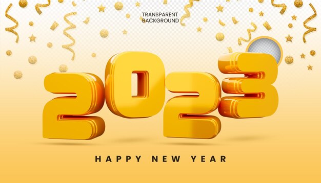 2023 Happy new year 3d elegant banner