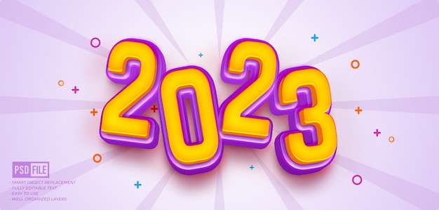 2023 happy new year modern design editable 3D style text effect