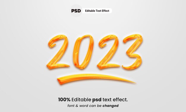 PSD 2023 new year 3d editable text effect