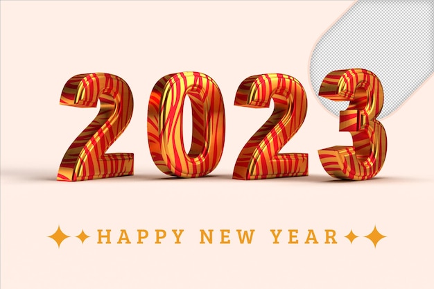 2023 new year 3D gold lettering