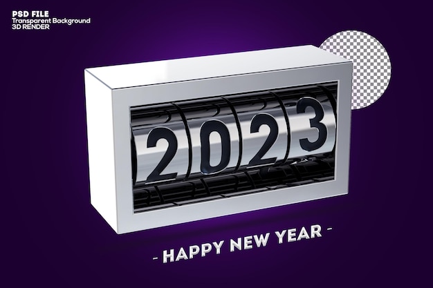 2023 new year 3d rendering isolated on transparent background