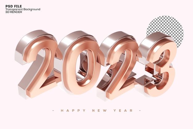 2023 new year 3d rendering isolated on transparent background