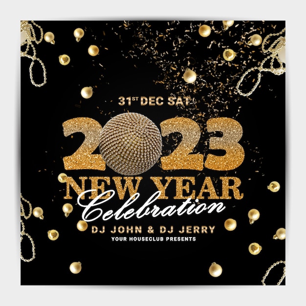 2023 new year celebration party flyer