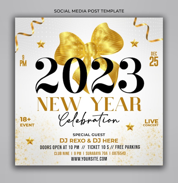 2023 New Year Party Celebration Social Media Post