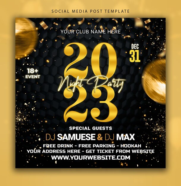 2023 New Year Party Night Design Template