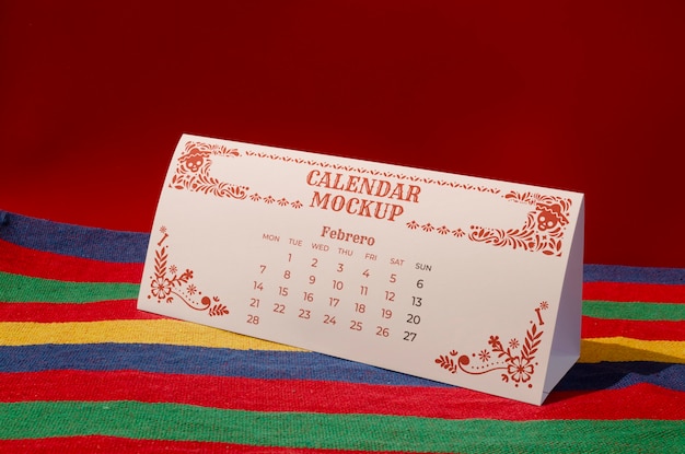 2024 calendar mockup with mexican aesthetics