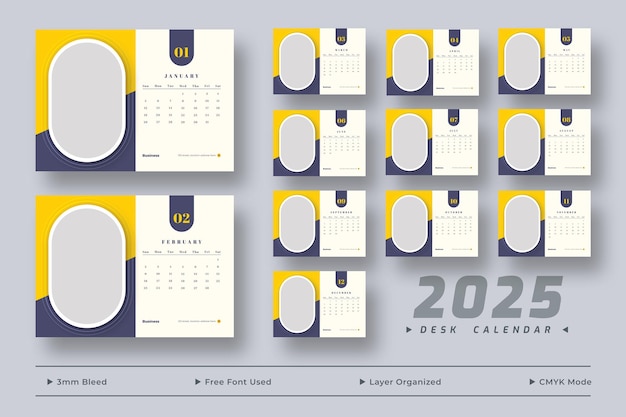 PSD 2024 desk calendar template desk calendar planner