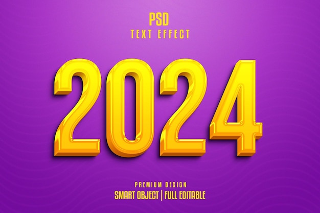 2024 Editable 3D Text Effect PSD