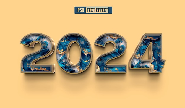 PSD 2024 gold text style effect