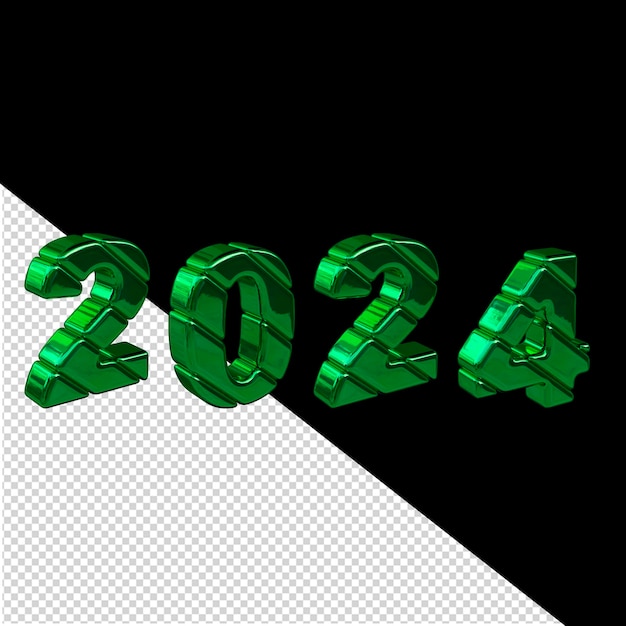 PSD 2024 green new year 3d