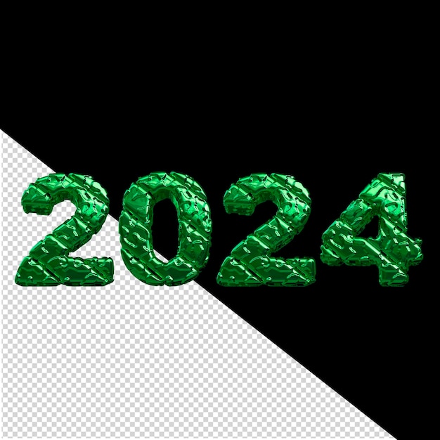 PSD 2024 green new year 3d