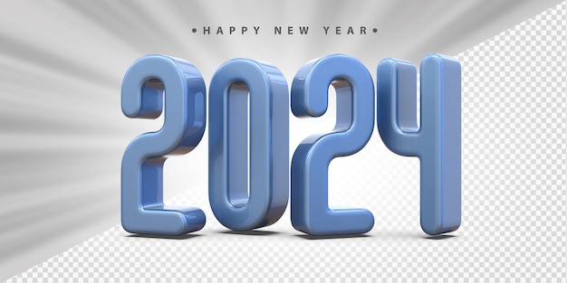 2024 happy new year 3d