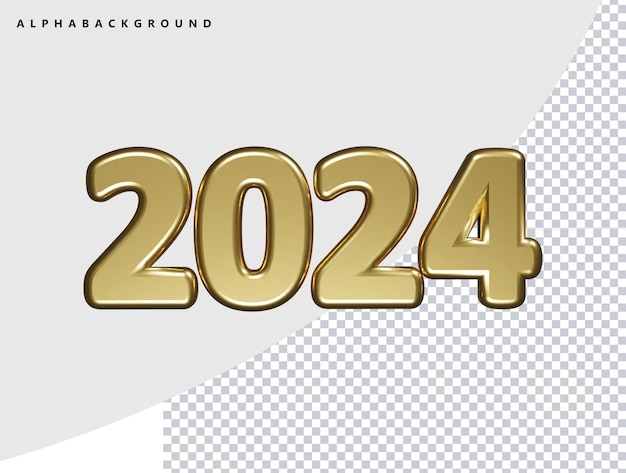 2024 new year text effect element