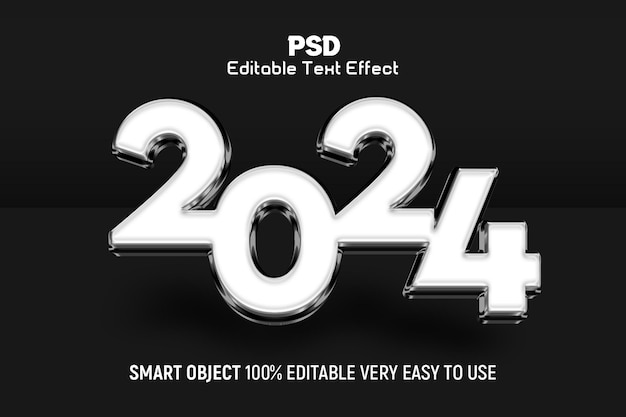 PSD 2024 nwe year 3d editable text effect