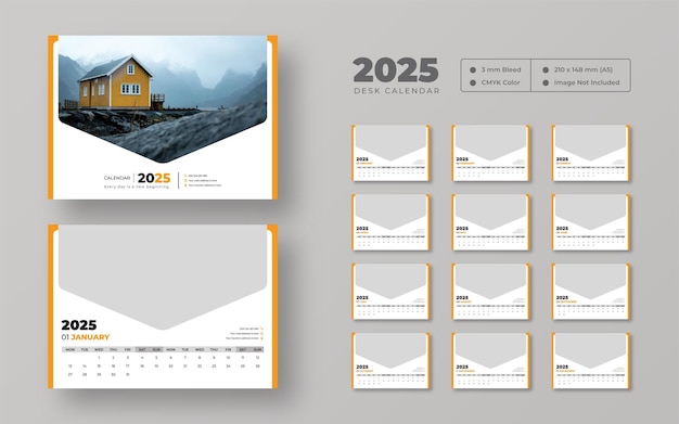 PSD 2025 desk calendar template desk calendar planner