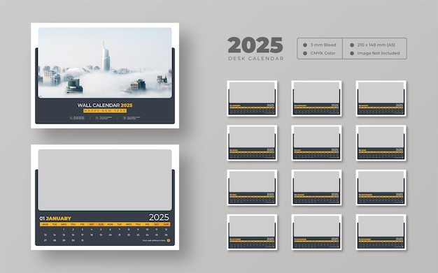 PSD 2025 desk calendar template desk calendar planner