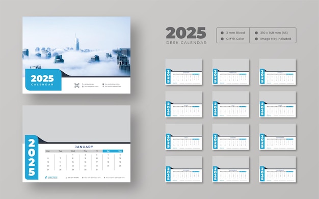 PSD 2025 desk calendar template desk calendar planner