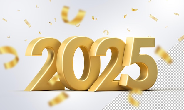 2025 Gold Happy New Year number