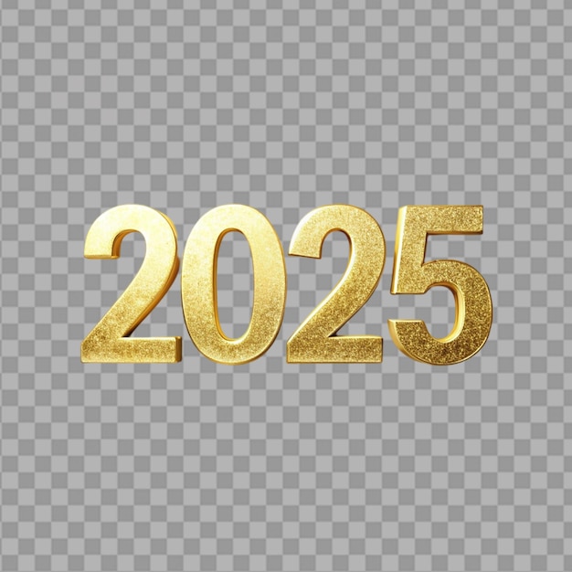 PSD 2025 in gold text on transparent background